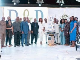Dignitaries And Partners Join Together To Cut The Th Anniversary Cake