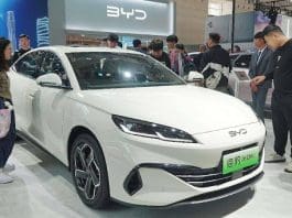 A BYD Seal 06 DM-i is exhibited at the 2024 China Motor Show (Tianjin) held in north China's Tianjin municipality, Oct. 3, 2024. (Photo by Tang Ke/People's Daily Online)