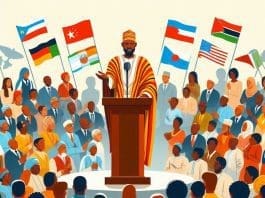 An African Political Leader With His Followers Around Him