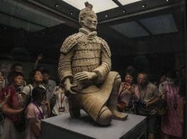 Tourists visit pit No. 2 of the Emperor Qinshihuang's Mausoleum Site Museum in Xi'an, northwest China's Shaanxi province, on September 8, 2024. (Photo by Zha Chaoyang/People's Daily Online)