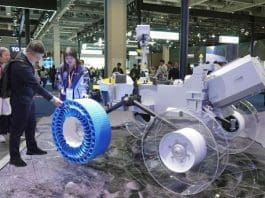 Photo shows a lunar rover tire during the seventh China International Import Expo (CIIE) in east China's Shanghai, November 6, 2024. (Photo by Tang Ke/People's Daily Online)