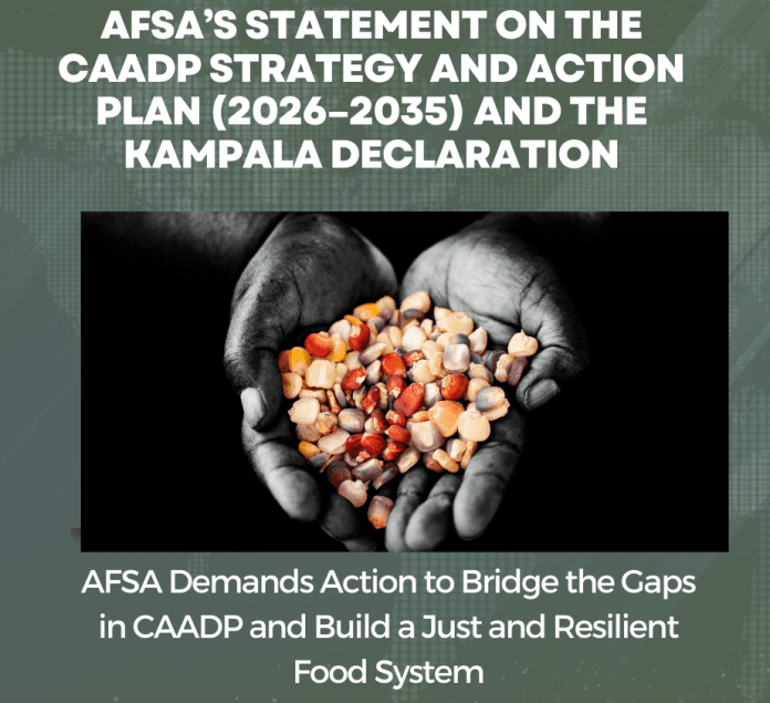 Afsa S Statement On The Caadp Strategy And Action Plan