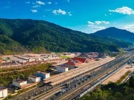 Photo shows the Boten Station of the China-Laos Railway, the main entry point into Laos from China. (Photo by Yang Yongquan)