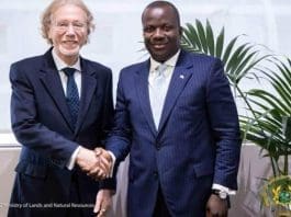 Cassius Chief Executive James Arkoudis L In A Handshake With Abu Jinapor Former Lands Minister
