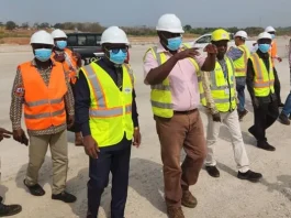 Prof Gyampo Rd From Left Bein G Conducted Round By Engineers To Inspect Progress Of Work So Far