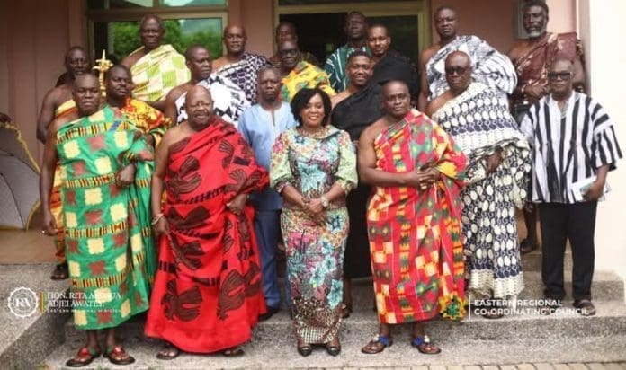 Eastern Regional Minister, Mrs. Rita Akosua Adjei Awatey (3rd from left) Eastern Regional Minister, Mrs. Rita Akosua Adjei Awatey (3rd from left)