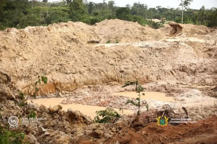 Galamsey Pit At Akyem Abompe
