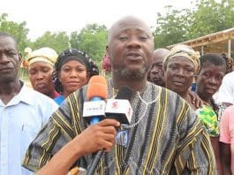 Dufia Of Bewutesikope, Togbe Adzaklo Dunesor II Addressing The Media After The Clean-Up Exercise