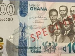 New Ghana Cedi Specimen