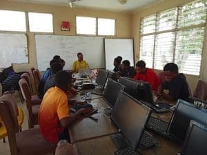 Mtn Employee Volunteers And Beneficiaries During The Training At Nyinahin