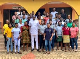 Nkwanta South MCE, Hon. Joseph Antwi (Middle, In An All-White Outfit), With Participants