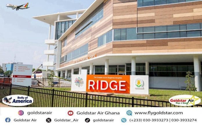 Goldstar Air will offer special medical fares for patients traveling to Accra for treatment at the Greater Accra Regional Hospital (Ridge), a pioneering 24-hour 420 bed green hospital in Africa with LEED certification. The Airline will make healthcare more accessible, connecting patients to world-class medical care while promoting sustainable practice for medical tourism Goldstar Air will offer special medical fares for patients traveling to Accra for treatment at the Greater Accra Regional Hospital (Ridge), a pioneering 24-hour 420 bed green hospital in Africa with LEED certification. The Airline will make healthcare more accessible, connecting patients to world-class medical care while promoting sustainable practice for medical tourism