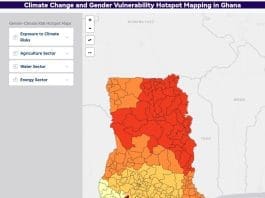 Ghana’s Gender-Climate Risk Map showing district-level exposure
