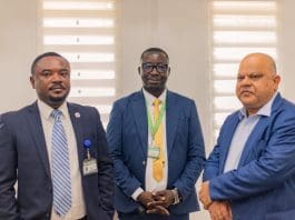 Foster Akwasi Asante Esq Deputy Chief Executive Of Dvla Left And Mr Alok Singhal Head Sub Saharan Africa Vfs global   right