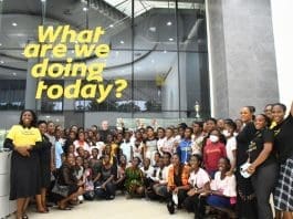 Girls In Ict Finalists With Mtn Ghana Ceo Stephen Blewett Executives And Mentors After An Mentorship Session