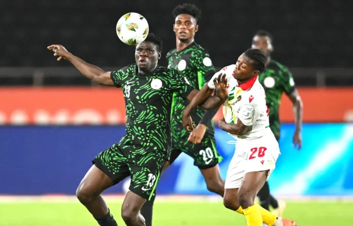 Abdulrafiu Abeeb Taiwo Of Nigeria Challenged By Dechan Rayan Moussavou Of Congo During The African Nations Championship Chan Football Match Between Nigeria And Congo Abdulrafiu Abeeb Taiwo Of Nigeria Challenged By Dechan Rayan Moussavou Of Congo During The African Nations Championship Chan Football Match Between Nigeria And Congo
