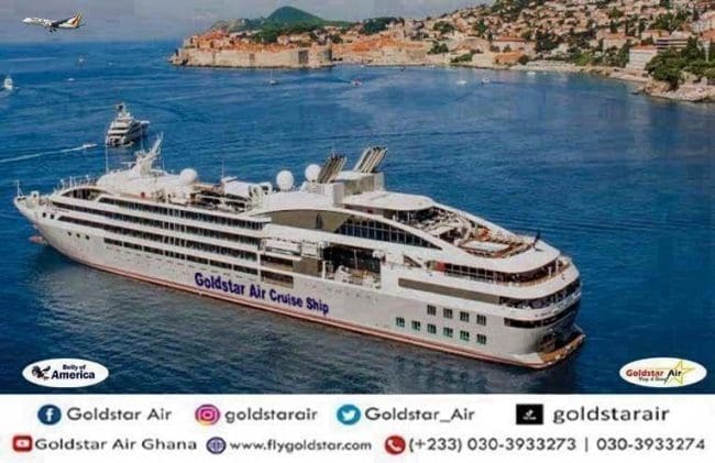 Goldstar Air's cruise ship on Volta Lake is a game-changer, poised to unlock the lake'sfull tourist potential and tap into the global tourism industry with an income stream of
$10.9 Trillion. The airline’s loyal passengers will be offered a 24/7 full tour package
service, which includes a cruise on the lake. This will allow tourists to explore the beauty
of the lake’s banks, its flora, fauna, vegetation, and the general ambiance, creating an
ideal setting for an investor’s cruise for networking opportunities in the region.