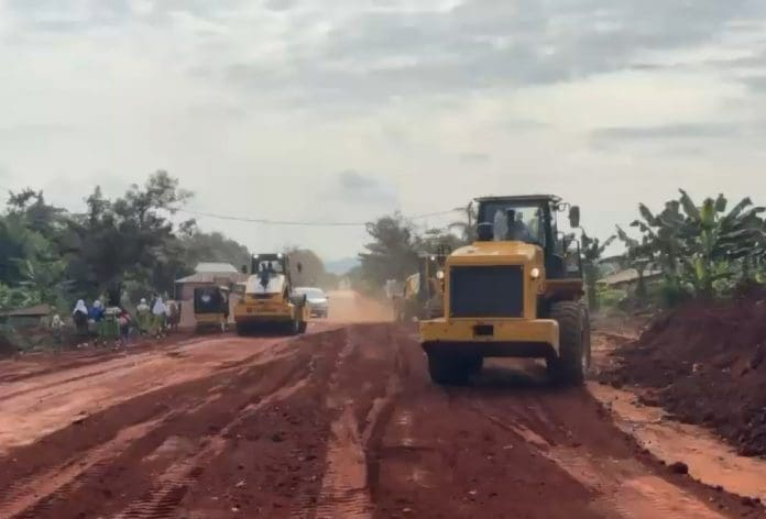 Sefwi Wiawso MCE Inspects Roadworks
