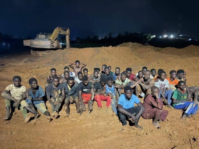 Nigerians And - Ghanaians Arrested In Eastern Region Illegal Mining Raid