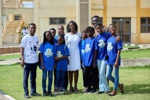 Chief Executive Officer Of Eduvista Mad Afia Brayie With Pupils