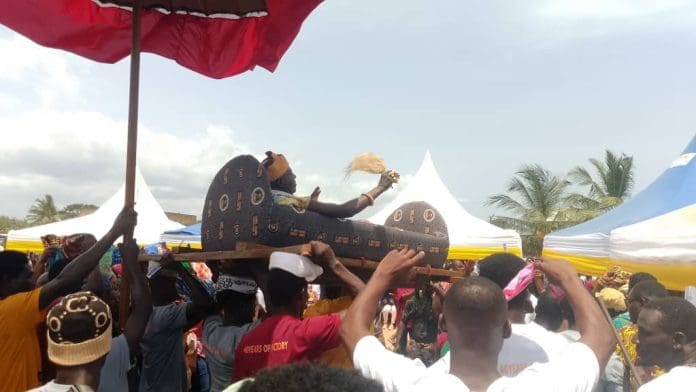 Nana Obura Asankomah Ansah III In A Palanquin