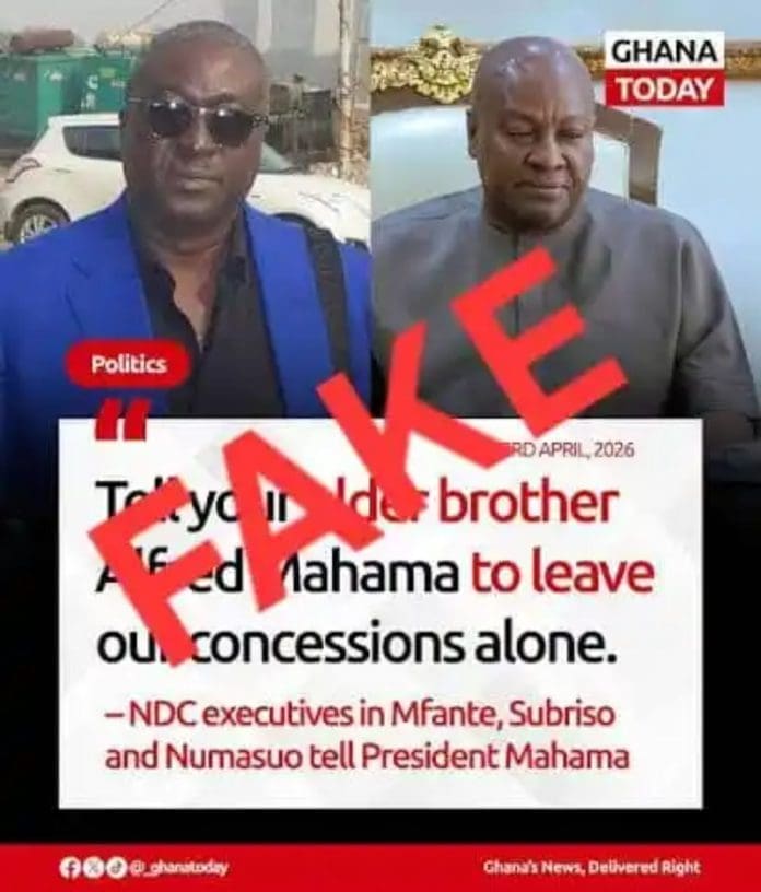 FAKE NEWS EXPOSED:President Mahama’s Brother Alfred Mahama Not Linked to Mfante Mining