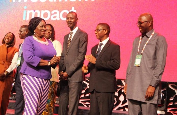 Chief Executive Officer Of  mobilemoney Fintech Ltd  Shaibu Haruna With Vice Prez And Other Dignitaries At The I Summit