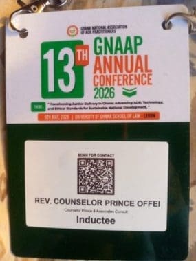 Counsellor Prince Offei Joins Ghana’s Top ADR Network