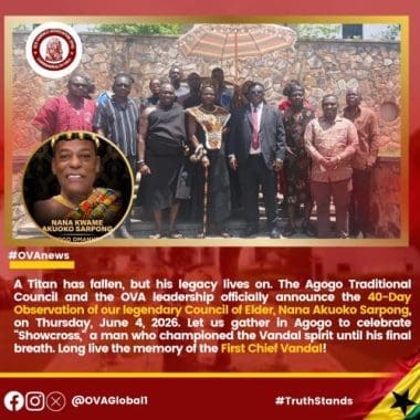 Official Invitation to the One-Week Observation of the Late Nana Akuoko Sarpong, First Chief Vandal